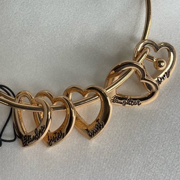 Paparazzi Bracelet /A Charmed Society / Gold Heart Charms - Picture 2 of 5